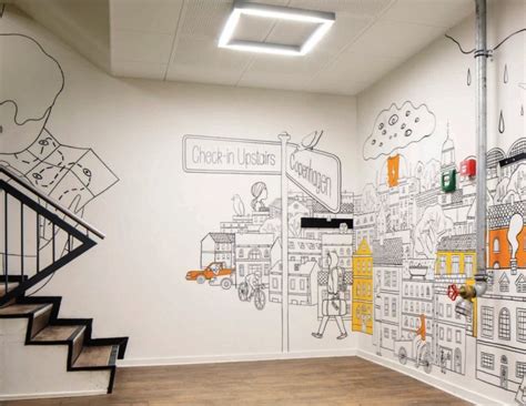 Adding color and art to an office space may seem to only serve an aesthetic purpose. City Crowd Decal Wall Mural Design for Home Office ...