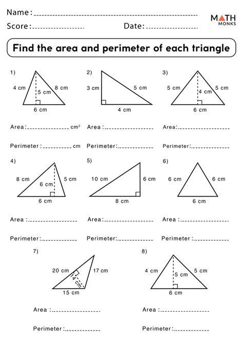 Area Perimeter Triangle Worksheets Hot Sex Picture