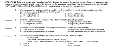 Solved Directions Read And Answer Each Question Carefully