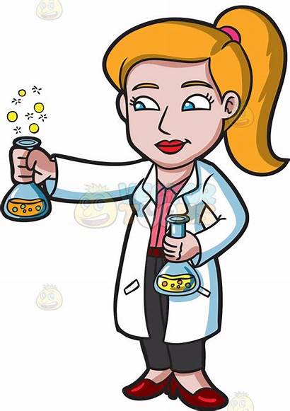 Clipart Scientist Science Scientists Chemicals Cartoon Female