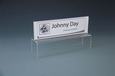 Tiered Cubicle Partition Name Plate Holder Double Sided Acrylic Name