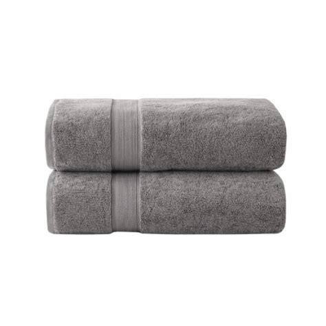 Madison Park Signature 800gsm 100 Cotton Bath Sheet 2 Piece Set Grey