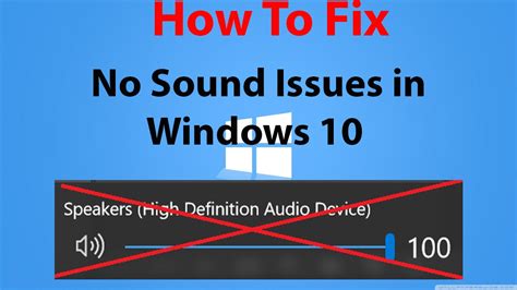 Windows 10 How To Fix No Sound Issues Youtube