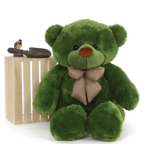 48in Huge Cuddly Green Teddy Bear Lucky Cuddles
