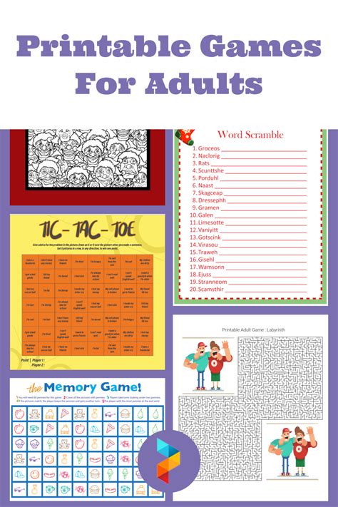 Best Images Of Printable Games For Adults Fun Printable Games Images And Photos Finder