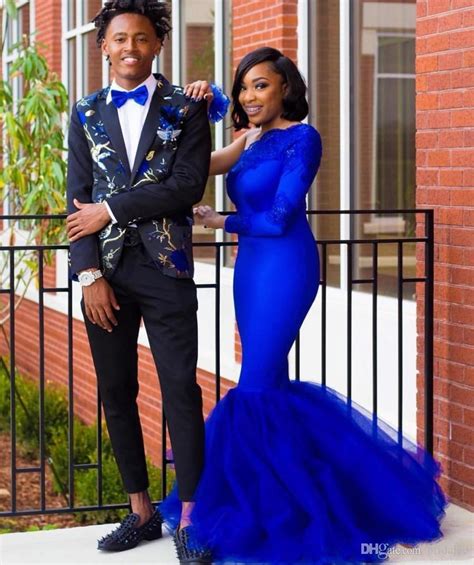 Sexy Plus Size African Black Girl Royal Blue Mermaid Prom Dresses 2020