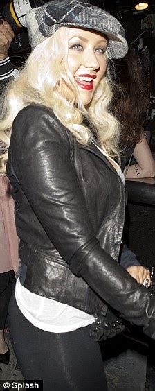 Christina Aguilera Flashes G String In See Through Tights Daily Mail
