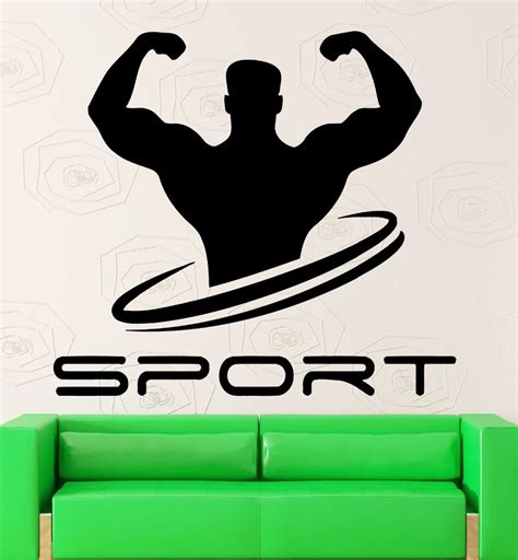 Wall Decal Sport Bodybuilding Gym Muscled Fitness Vinyl Stickers Mural