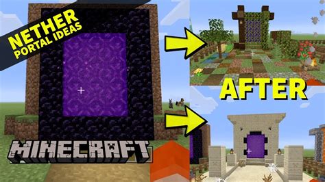 four easy minecraft survival nether portal ideas minecraft nether portal design tutorial youtube