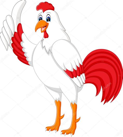 Illustration Of Cute Rooster Cartoon Presenting Stock Vector By