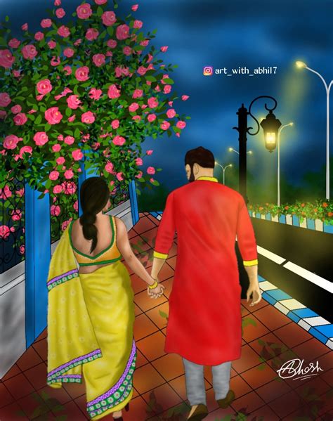 Bengali Couple Drawing Cute Couple Drawings Indian Illustration Girl Cute Couples Photography