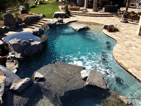 Rocky Waterfall Luxury Pools California Homes Pool