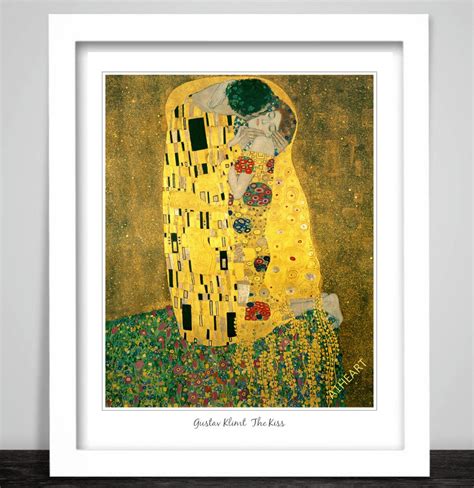 The Kiss By Gustav Klimt Art Print Poster Love Wedding Engagement T A Loving Hug Sexual