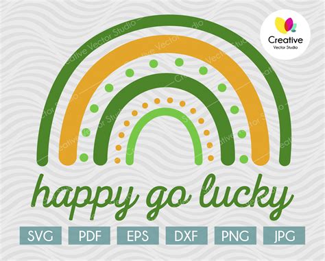 Happy Go Lucky Svg Lucky Rainbow Svg Creative Vector Studio