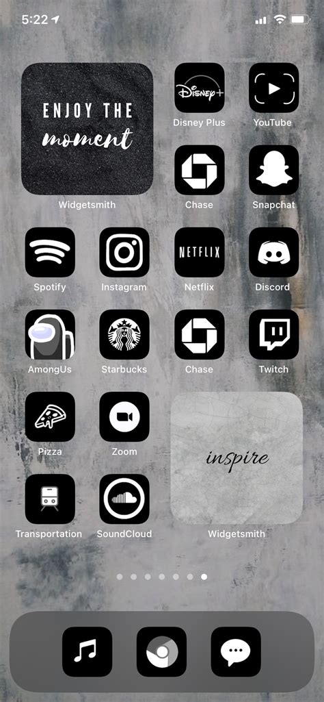 Dark Black Sleek Aesthetic Iphone Ios App Icons Home Screen