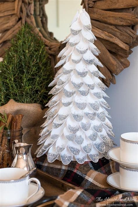 Diy Christmas Tree Plastic Spoon Craft Heathered Nest