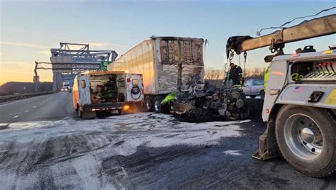 Semi Truck Fire Causes Oil Fuel Spill On Us Rte 35 In Ohio Wowk