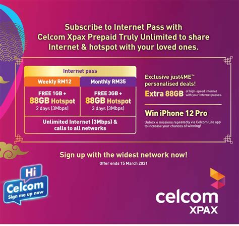 Keeping track of that matter is very crucial today. Celcom offers free 88GB hotspot and high-speed mobile data ...