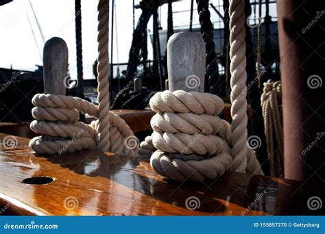 Belaying Pins On Historic Ship Stock Photo Image Of Navy Pins 155857270