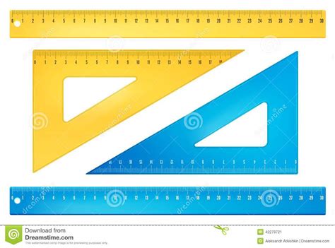 A Set Of Two Yellow Rulers Measuring In Centimeters And Inches Royalty