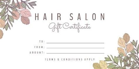 easy  edit hair salon gift certificates