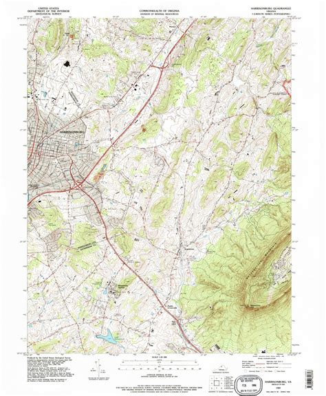 Classic Usgs Harrisonburg Virginia 75x75 Topo Map Mytopo Map Store