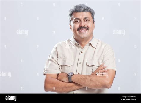 Man Standing With Folded Hand India Asia Mr790g Stock Photo Alamy