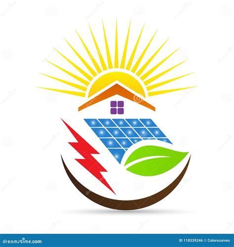 Logotipo De La Hoja De La Energía Alternativa De La Energía Solar
