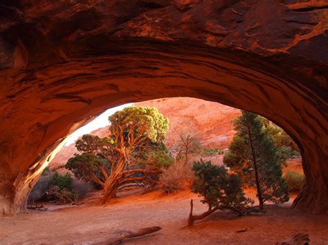 Porthole View Of A Magical Landscape Navajo Arch Arches National