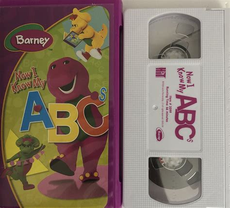 Barney Now I Know My Abcs Kids Dinosaur Baby Bopvhs 2004tested Rare