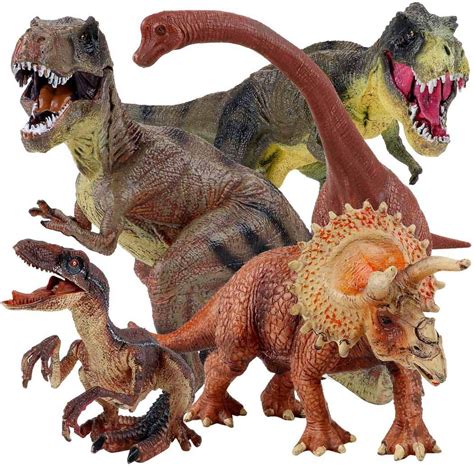 Winsenpro 5pcs Jumbo Dinosaur Set13” Realistic Looking Dinosaur Toy Set For Party