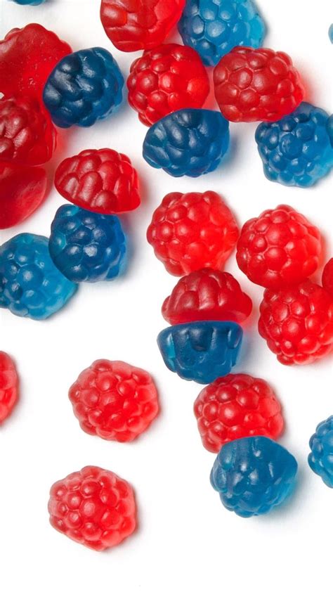 Red And Blue Raspberry Gummies 😋 Sour Candy Food Wallpaper Colorful Candy