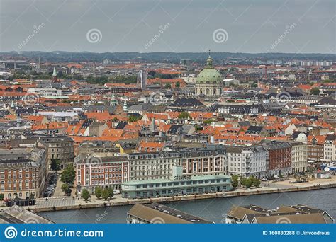 Skyline Of Scandinavian City Of Copenhagen In Denmark During A Cloudy