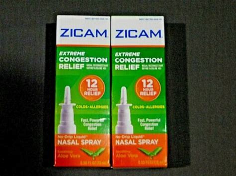 2 Bottles Zicam Extreme Congestion Relief 12 Hr Liquid Nasal Spray Aloevera Ebay