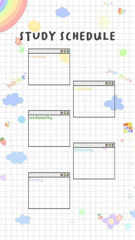 Aesthetic Schedule Templateplanner Study Planner Printable Study