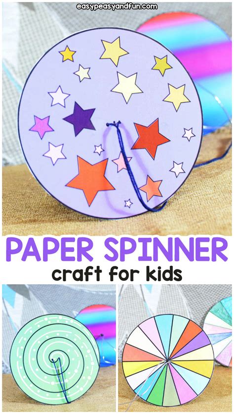 How To Make A Paper Spinner Paper Crafts For Kids Paper Spinners