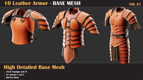 10 High Detail Leather Armor Base Flippednormals