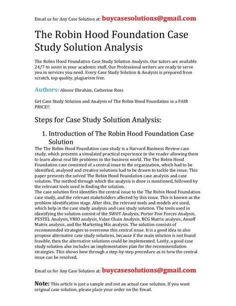 Calaméo The Robin Hood Foundation Case Study Solution Analysis