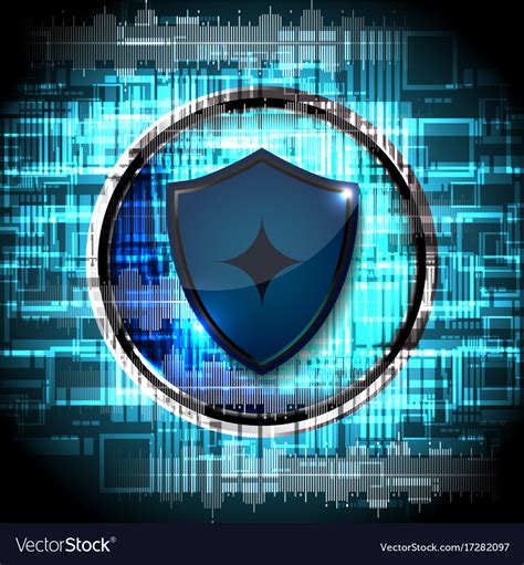 Cyber Security Shield Guard Royalty Free Vector Image