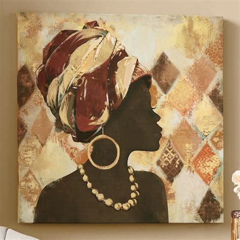 Printed Foil Canvas With Woman Large African American Art Prints Canvas Prints