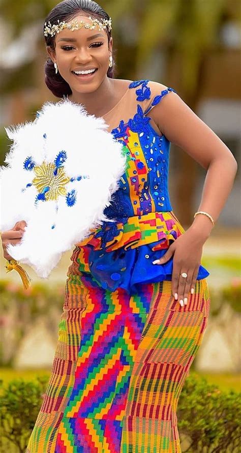 Beautiful Kente Wedding Dress African Traditional Dresses Kente Dress Kente Styles