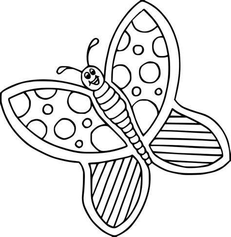 Happy Cartoon Butterfly Coloring Pages Coloring Cool
