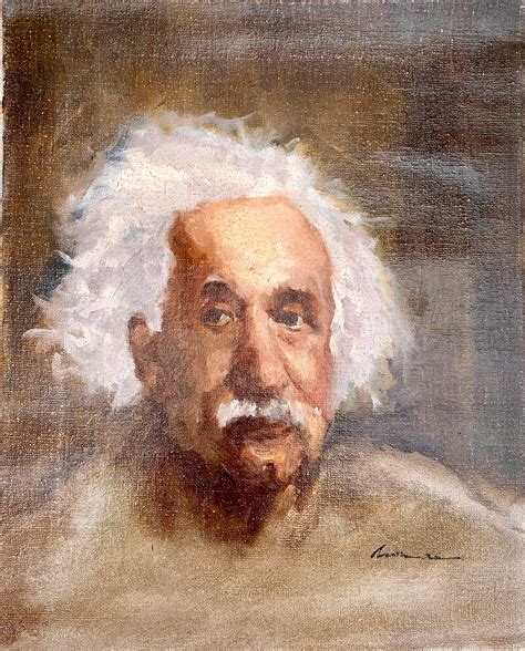 Albert Einstein Original Oil Portraitportrait Of Albert Etsy