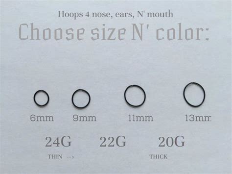 Find The Right Fitted Nose Ring For You Hoop Sizes Approx 6 Mm X Small 9 Mm Small 11 Mm