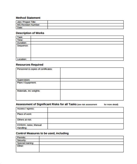 14 Method Statement Templates Download Free Formats In Word And Pdf