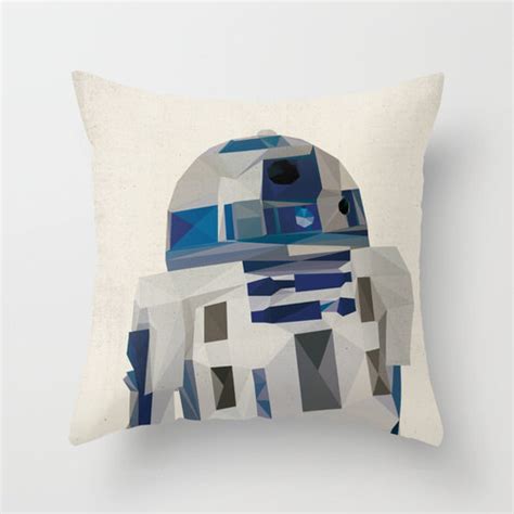 R2d2 Star Wars Pillow Cushion Cover Polygon Art By Theretroinc
