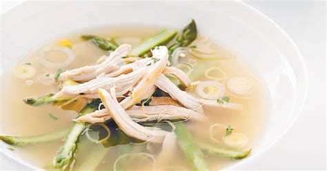 1 whole cooked skinless chicken breast, cubed. Asparagus and chicken soup
