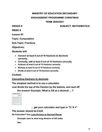 Grade 8 Worksheets Mathematics