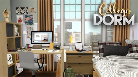 The Sims 4 Speed Build Tiny College Dorm Room Cc Links Vrogue
