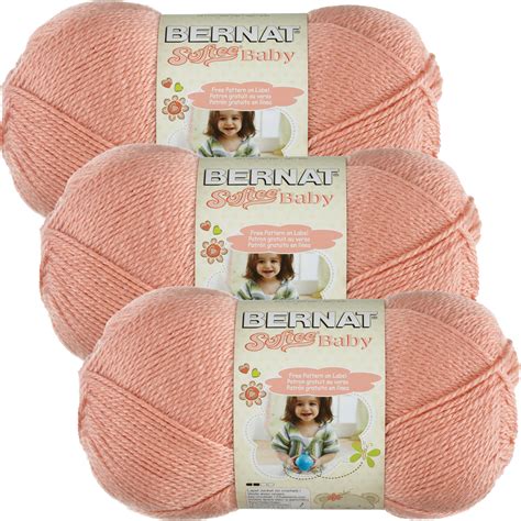 Bernat Softee Baby Yarn Solids Soft Peach Multipack Of 3